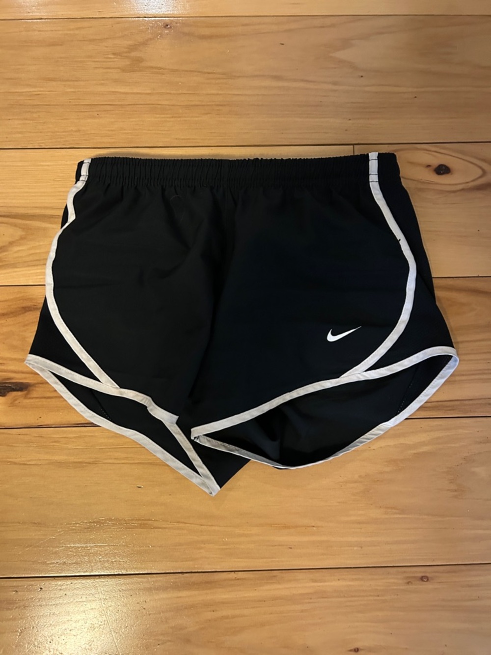 Nike Black Athletic Shorts with White Piping